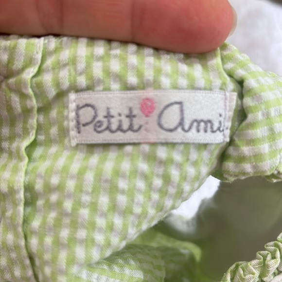 BOUTIQUE PETIT AMI 6 MONTHS SMOCKED EMBROIDERED NOAH'S ARK DRESS SET - Picture 4 of 7